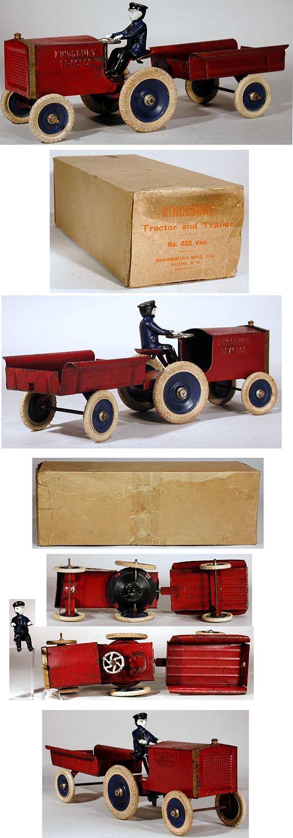 1923 Kingsbury, Mechanical Tractor & Trailer in Original Box